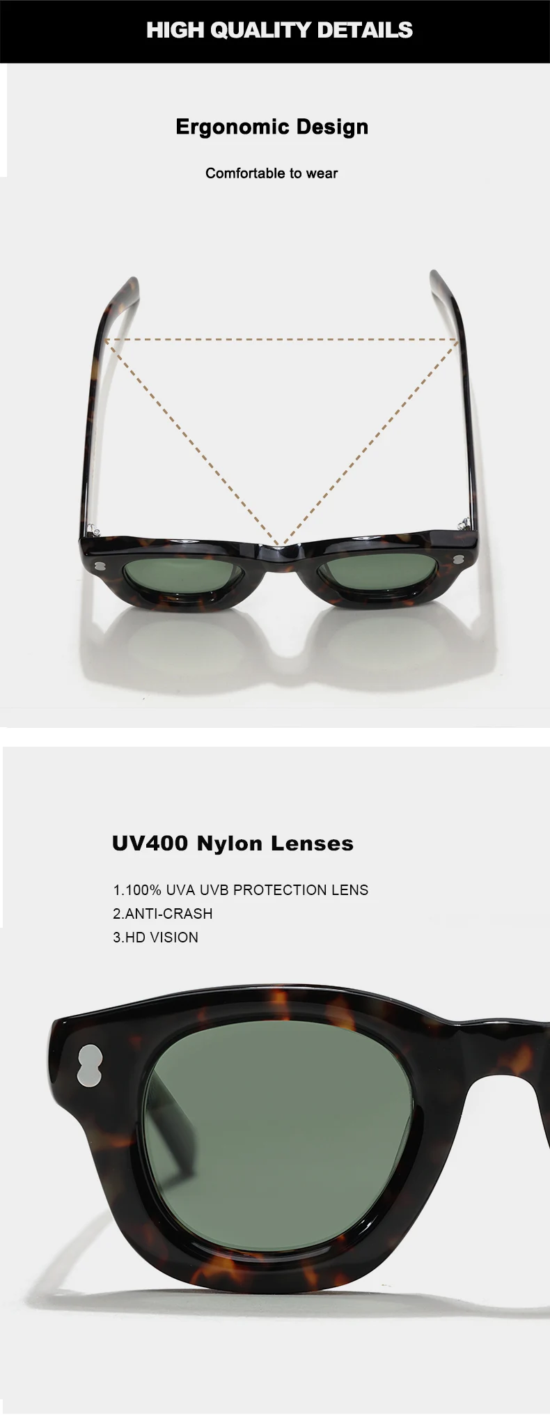 Thick Acetate Round Sunglasses Luxury Brand Original New Men Handmade Eyewear Trendy Women Outdoor Protection UV400 Sun Glasses