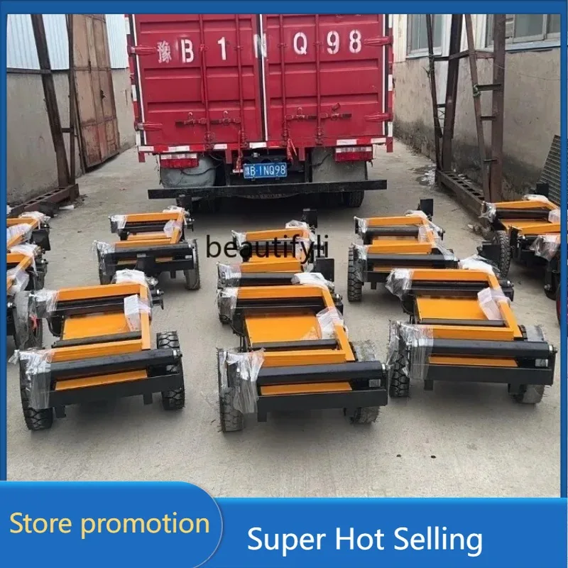 AY55  Construction  Special Partition Board Electric Board Cart Self-unloading Transfer Heavy-duty Four-axle Transport Cart Roll