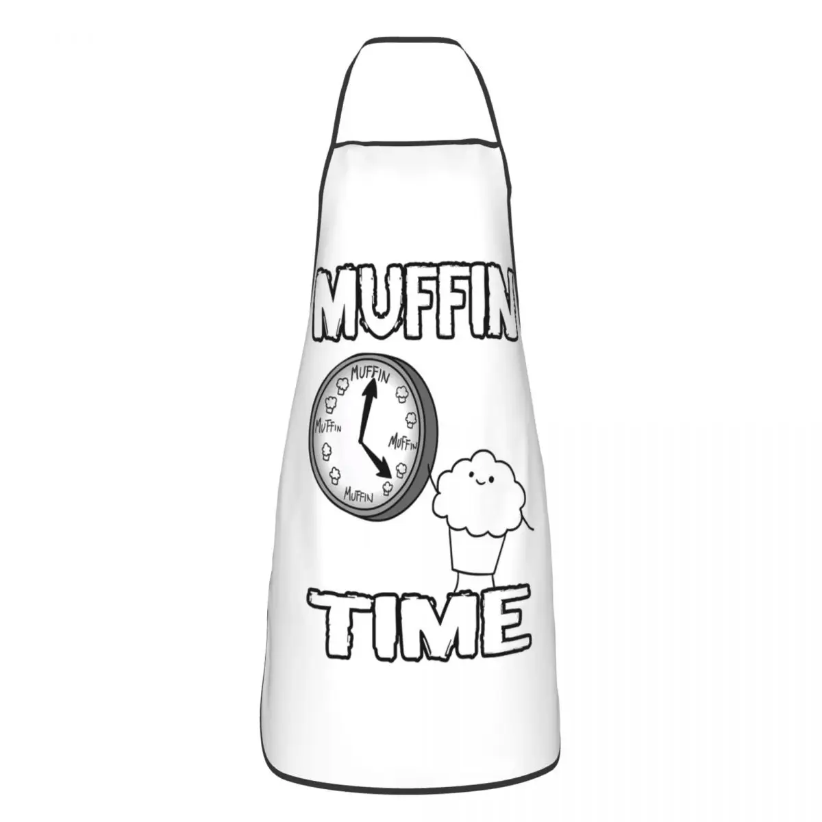 It Is Muffin Time (With Text) Aprons Chef Cuisine Tablier Sleeveless Bib Kitchen Cleaning Pinafore for Women Men Painting