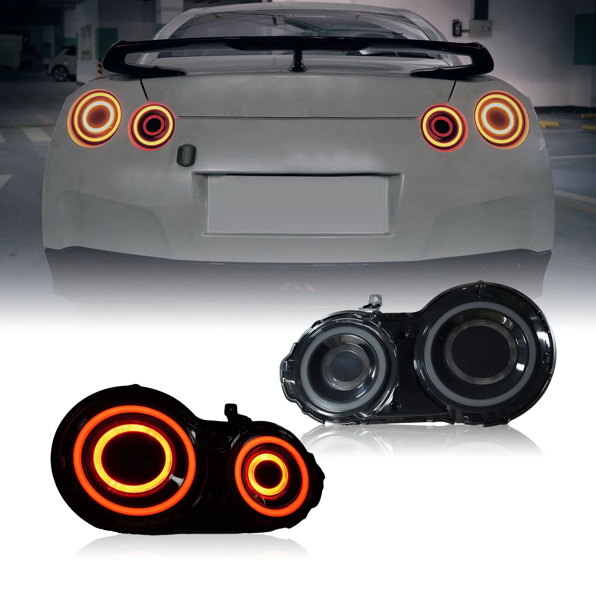 DKmotion For Nissan GT-R LED Tail Light 2009-2017 GTR Tail Lamp LED DRL Turn Signal
