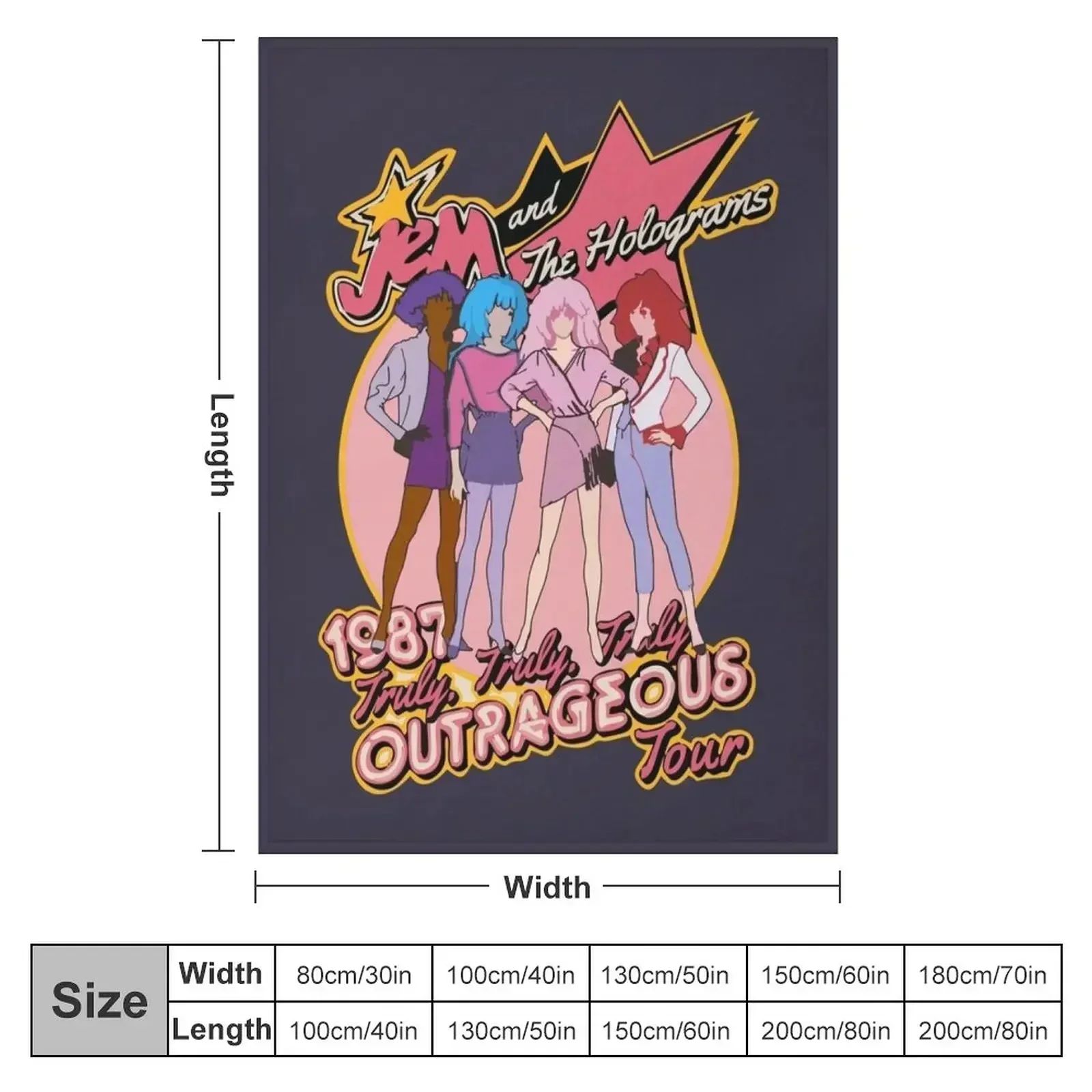 Reveal The Secret Jem And The Holograms Gifts For Music Fan Throw Blanket couch cozy soft plush fuzzy picnic outdoor blanket