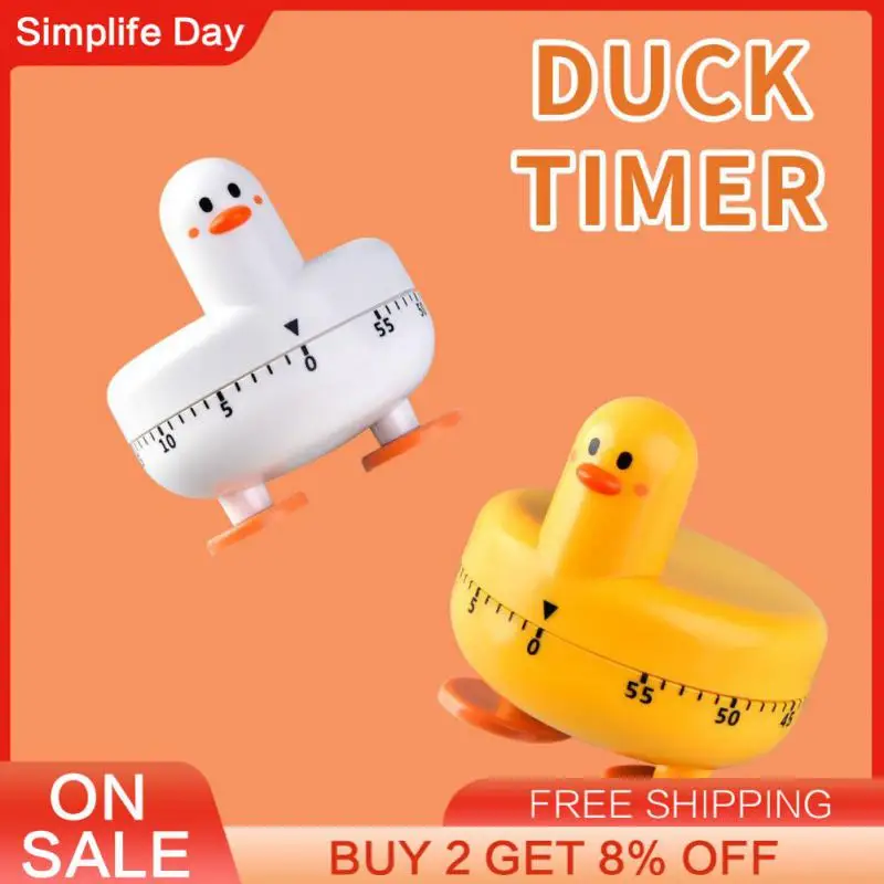新しいかわいいアヒルの子タイマー漫画回転機械式タイマー耐久性のあるキッチンベーキングタイミングリマインダーデスクトップ学習タイマー