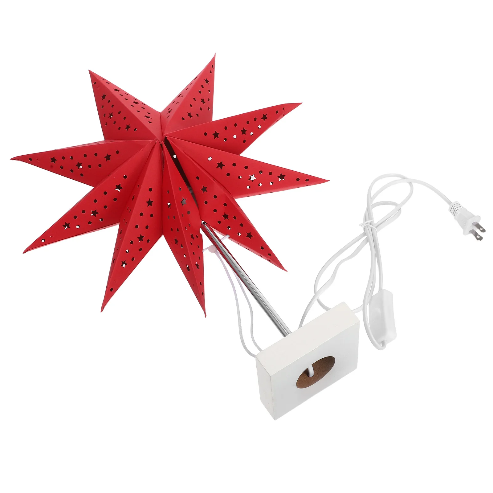 

Nine-Angle Origami Star Lamp: Foldable Hollow Paper Night Light For Bedroom Living Room Study Room Decorative Table Lamp