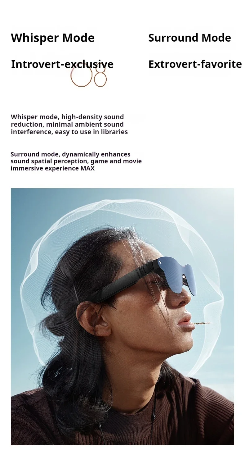 NEW Rayneo Air 4 Pro Smart AR Glasses 4K Video Capture 3G Voice Control IPX-5 Waterproof Head-Mounted XR Support DP Agreement