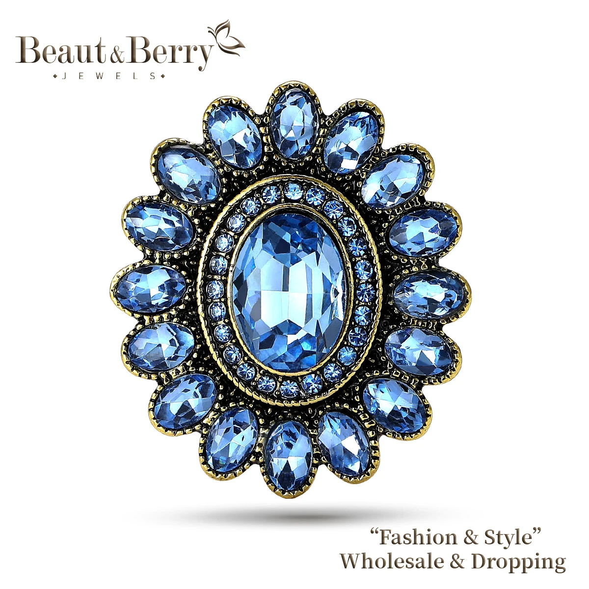 Luxury Crystal Sunflower Brooches for Women Unisex Glass Pins 5-color Available Casual Party Accessories Gifts