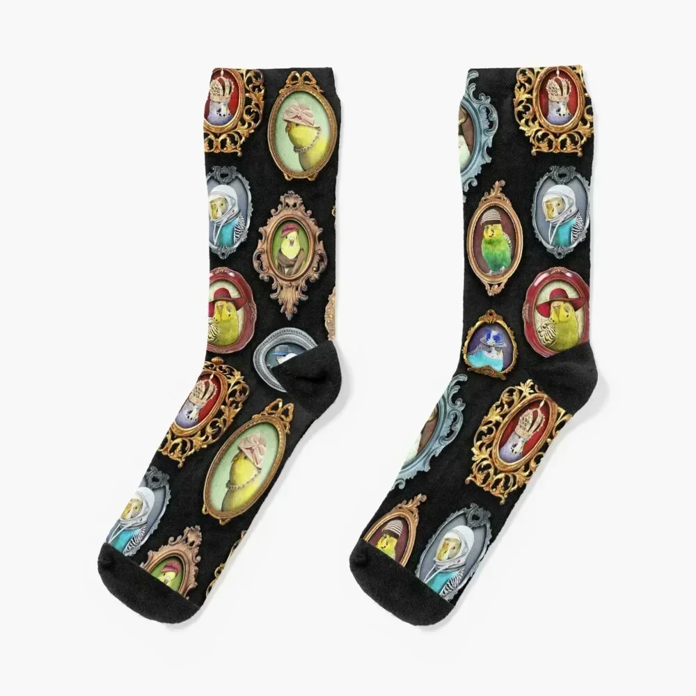 

Budgies in Hats Socks retro Stockings happy snow Socks For Girls Men's