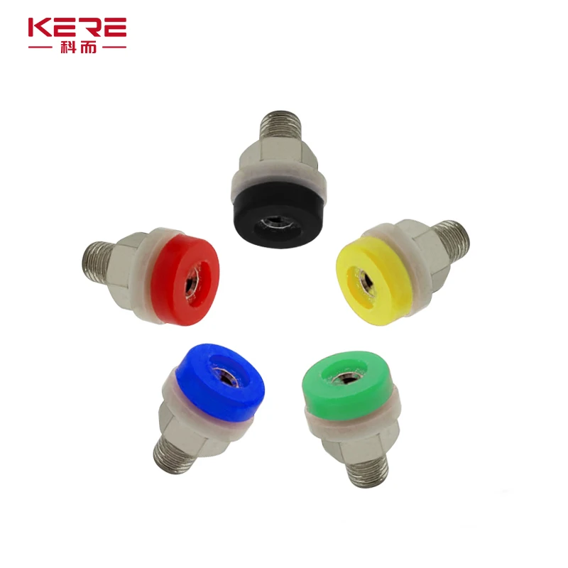 40PCS Brass 2mm Banana Socket Jack for 2mm Banana Plug Test Connector Insulated Socket Small Terminal Pure Copper Red Black Blue