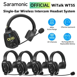 Saramonic Witalk WT5S Full-Duplex Communication Wireless Intercom Headset System for TV Film Production Teamwork Drone Shooting