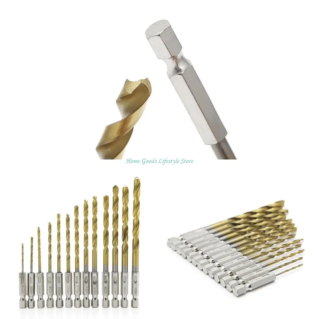 

E74E Shipping 13pcs Shank Cobalt Drill Bit Set Multi Bits