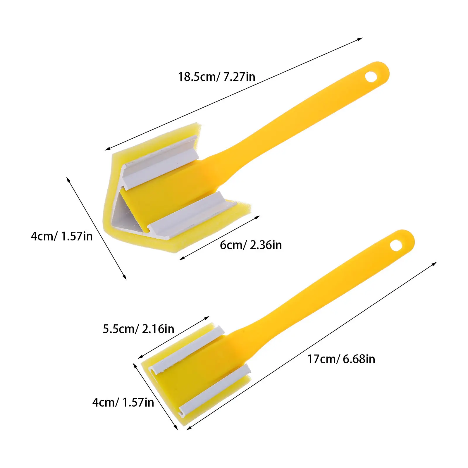 2Pcs Wall Corner Tool Triangle Shaped Paint Brush Ergonomic Handle Indoor Painting Edge Detail Brush for Precise Edging