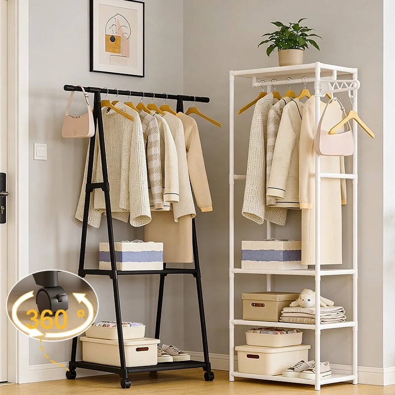 

Multifunctional Storage Coat and Hat Rack | Balcony Clothes Drying Rack,Floor-Standing Movable,Living Room/Bedroom Storage Rack