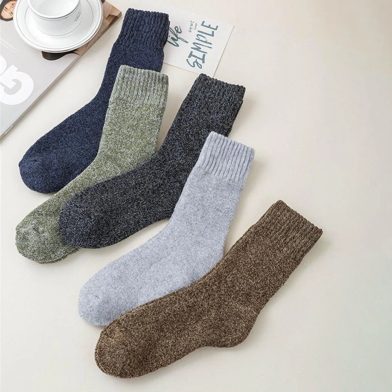 5/10 Paar dicke warme Mittelrohrsocken für Herren und Damen, Herbst und Winter, geeignet für Outdoor-Freizeitsportarten, weiche, bequeme Bodensocken – Detail 7
