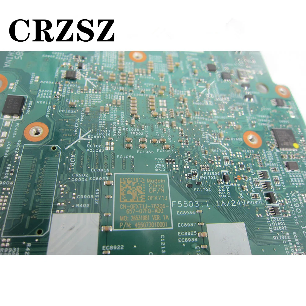 

CSRZSZ для ноутбука Dell Inspiron 7568, материнская плата с процессором i7-6500u CN-0FX71J 0FX71J FX71J 15219-1, полностью тестовая работа