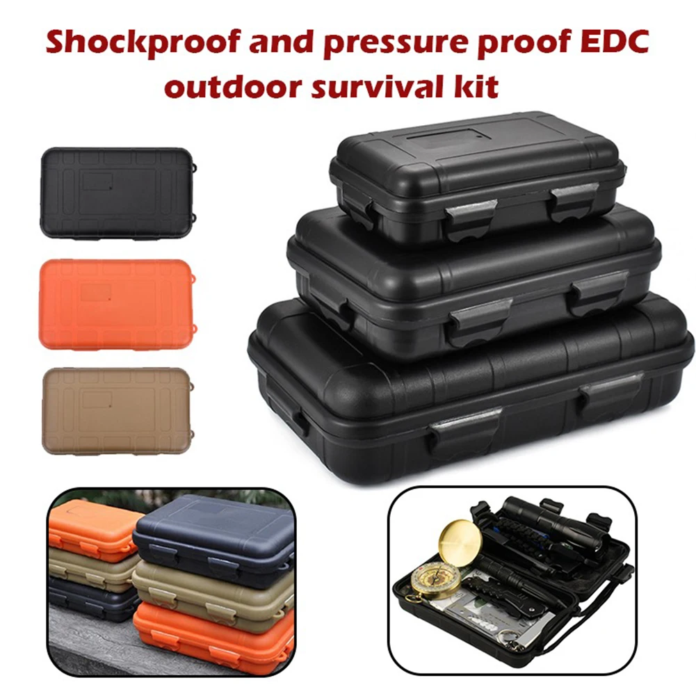 

Outdoor Plastic Waterproof Sealed Survival Sealed Box Dustproof Shockproof EDC Tools Storage Container Case Travel Storage Box