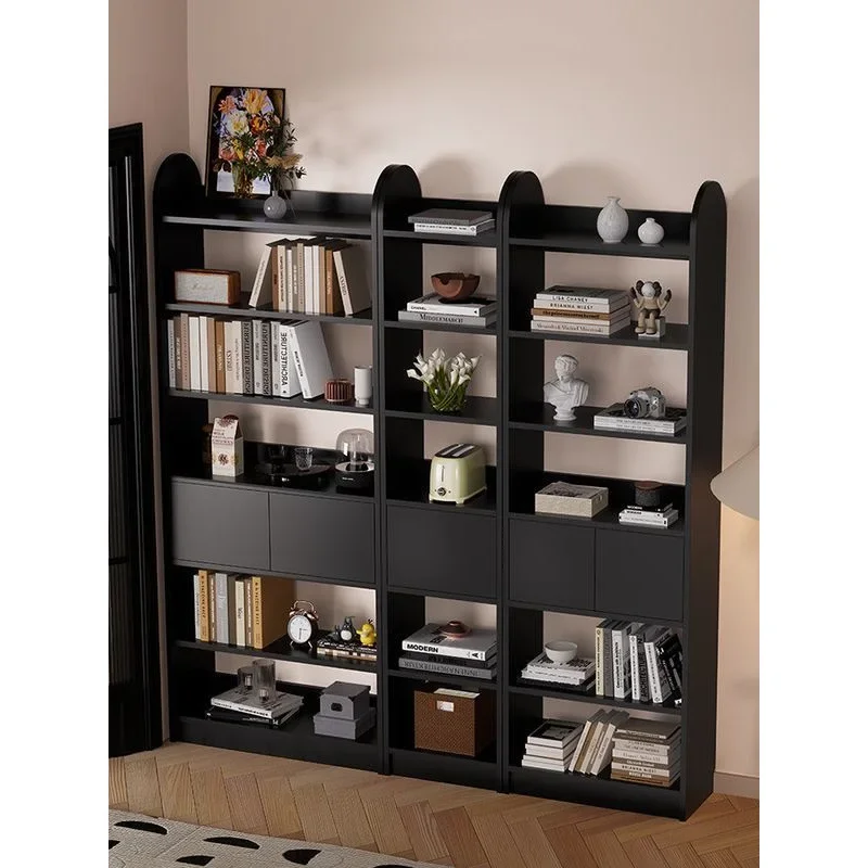 

Nordic whole wall bookcase, retro simple storage display cabinet, free combination cabinet
