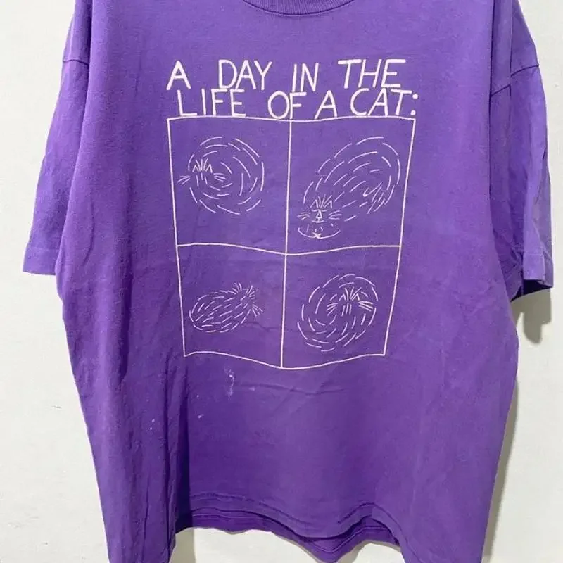 Cat A Day In The Life Of Lover 100 Cotton Adult T Shirt