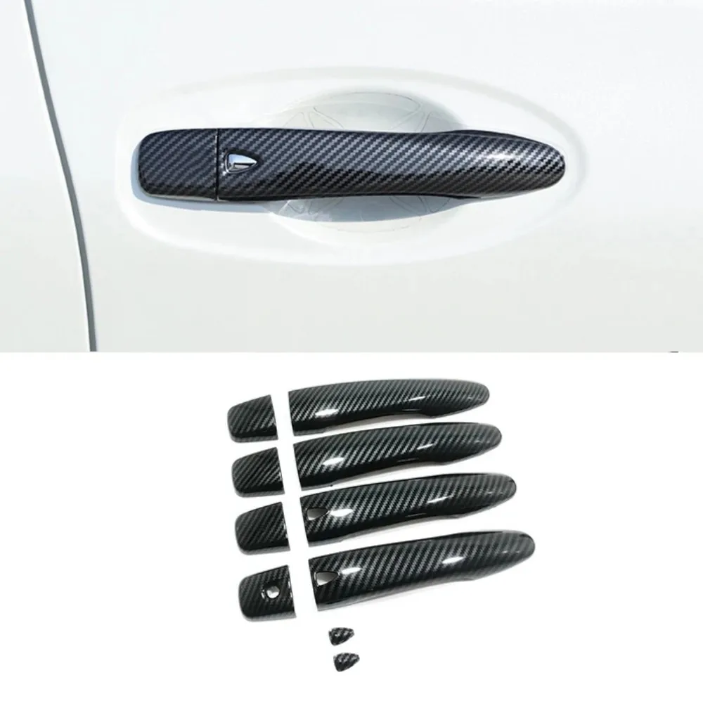 ABS Carbon fiber Car Door Handle Decoration Cover Trim Protector For Nissan X-Trail XTrail T32 Rogue 2014-2020 Car Accessories