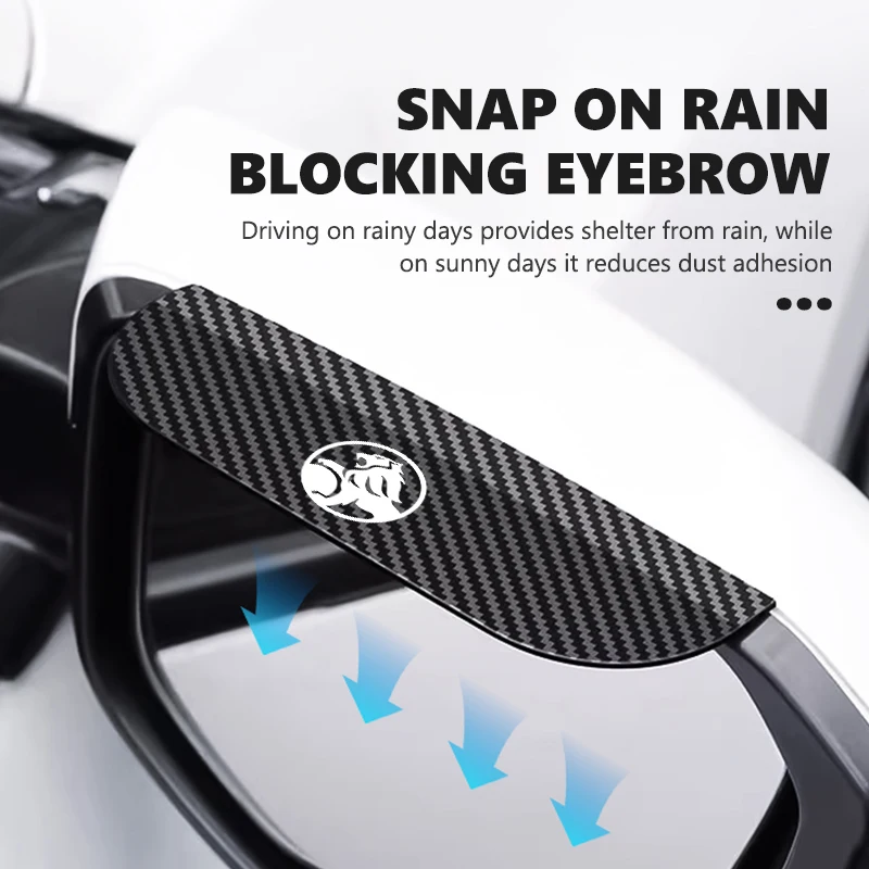 For Holden Car Rearview Mirror Rain Eyebrow Snap-On Carbon fiber Rain Shield Captiva Commodor VZ VE Colorado Caprice VT VX VU VY
