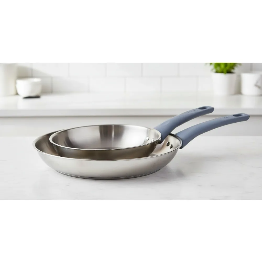 

Premium Stainless Steel Cookware Set, 2-Piece Induction Compatible Frying Pans for Home Chefs