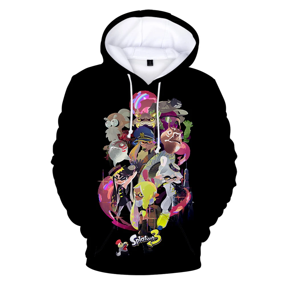 Homens e Mulheres Splatoon 3 Game Hoodie de Manga Longa, Moletons Unisex, Roupas Jogos 3D, Novo