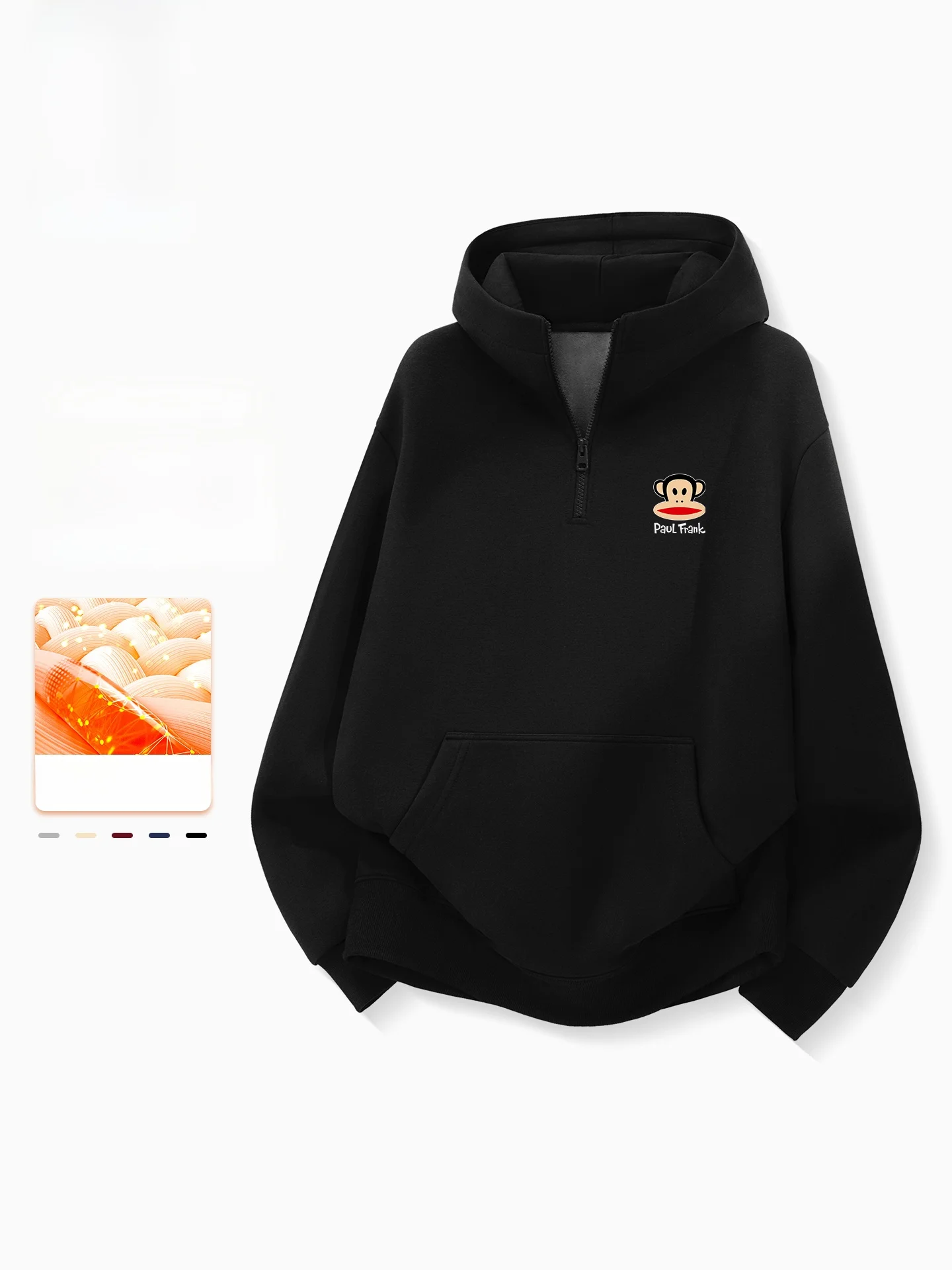 

Heavyweight Hoodie Men's Winter f Zip Fce Lined Loose Warm Outerwear Casual Comfortable Cotton Blend Sweatirt