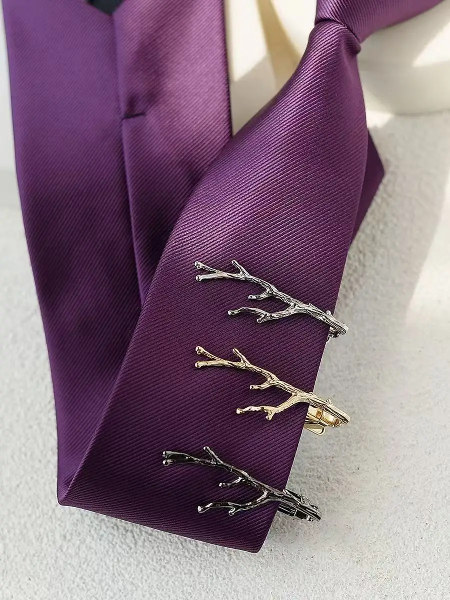 Hot New Silver Gold Tree Branch Tie Clip Men Elegant Vintage Business Necktie Clasp Fashion Professional Dress Pin Jewelry Whole