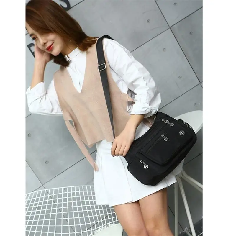 Fashion Women Single Shoulder Bag Crossbody Bag Casual Handbags Messenger Bag Waterproof Nylon Case