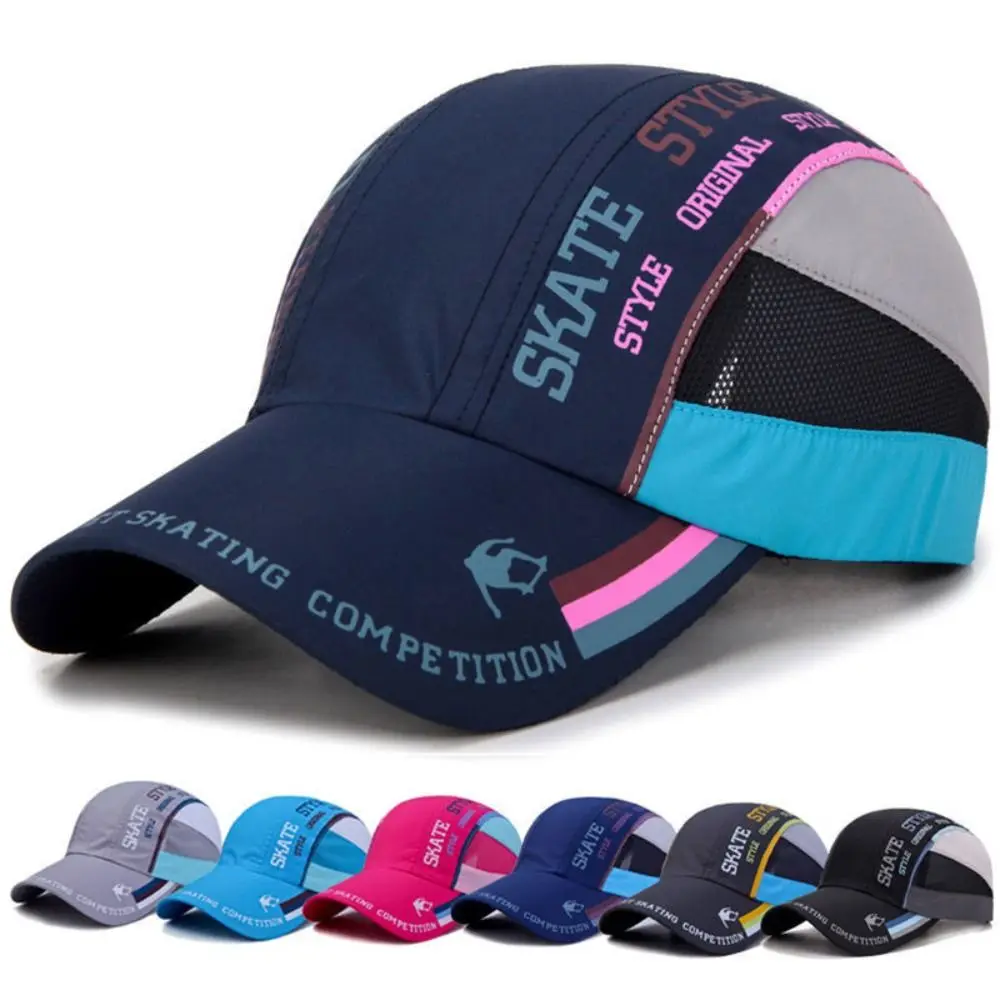 

New Cotton Panel Baseball Hat Quick Dry Sun Protection Snapback Cap Printed Sunshade Hat