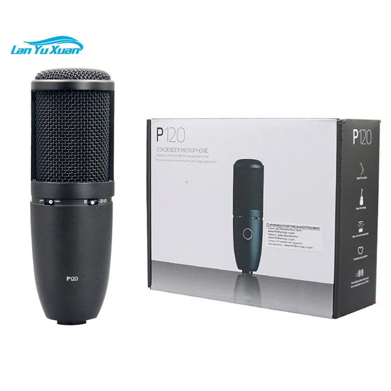 

Portable P120 Noise Cancelling Vocal XLR Condenser Microphone Broadcast Blogging Gaming Podcasting Live Streaming-Wired Box