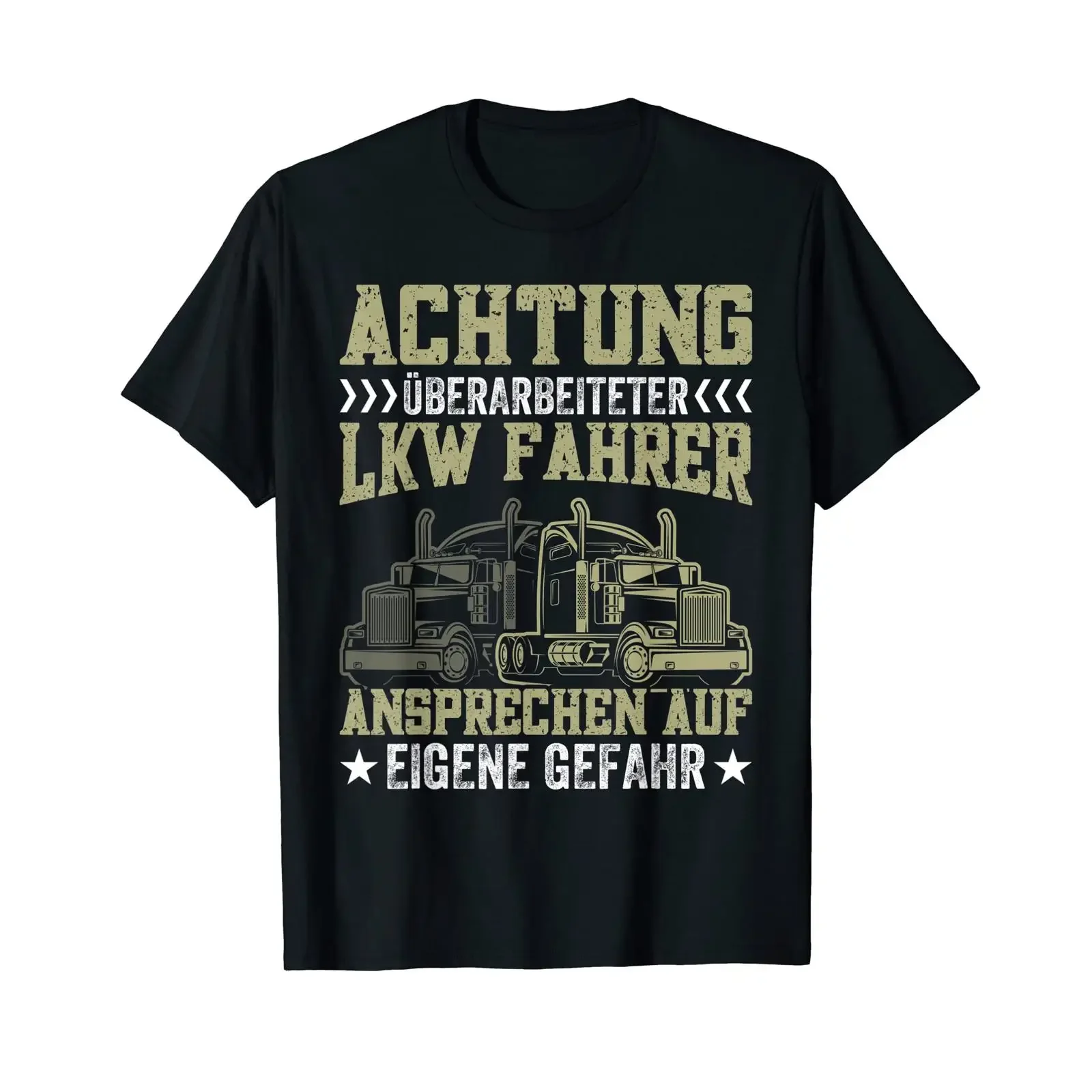 Men's Attention Overworked Truck Driver T Shirt vintage Washed Versatile Comfortable fashion Top For Everyday Wear streetwear
