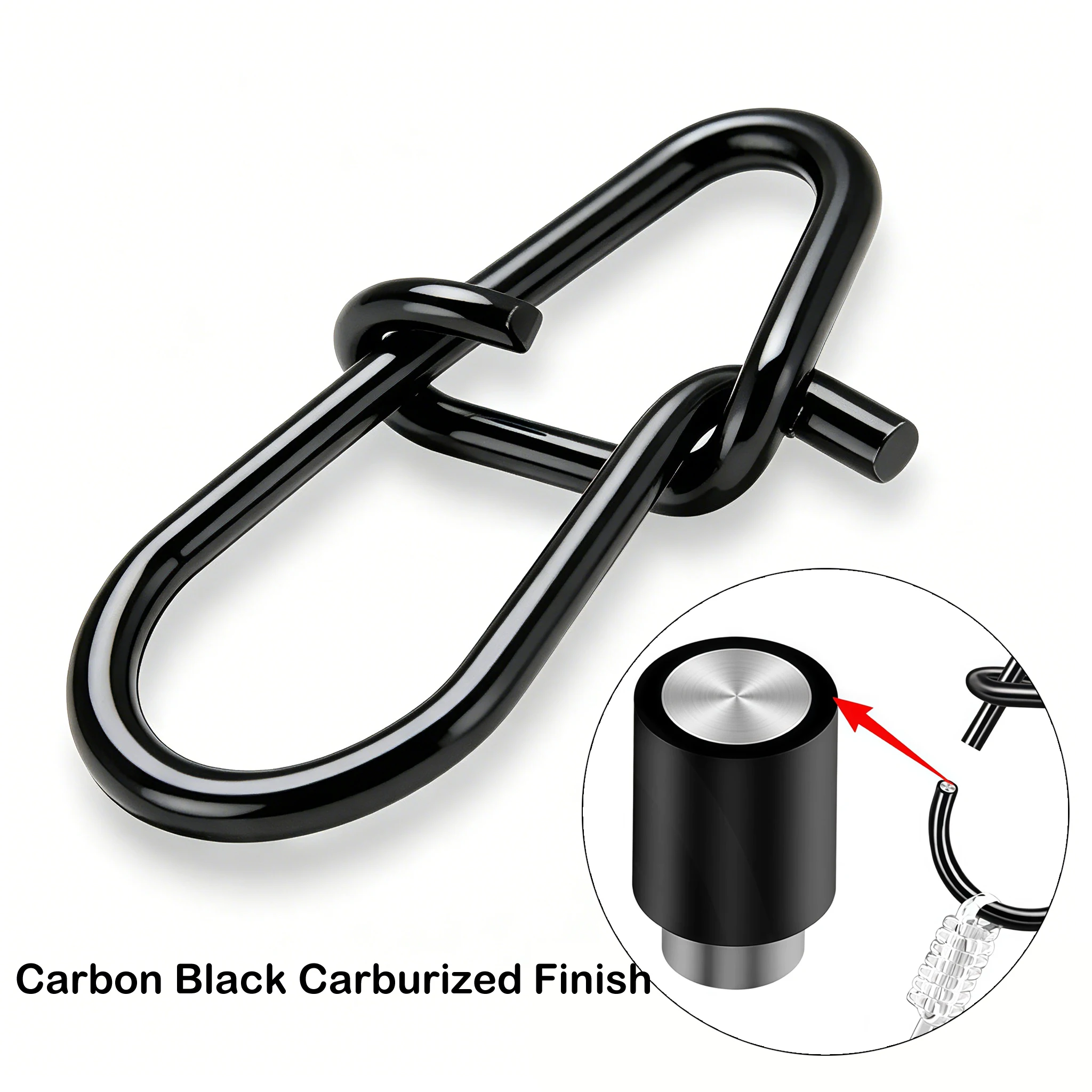 GOBAIT 100Pcs Black Stainless Steel Fishing Snap Swivels Solid Duo Lock Connector Rolling Tackle for Lure Rigs 000#-3# view 3