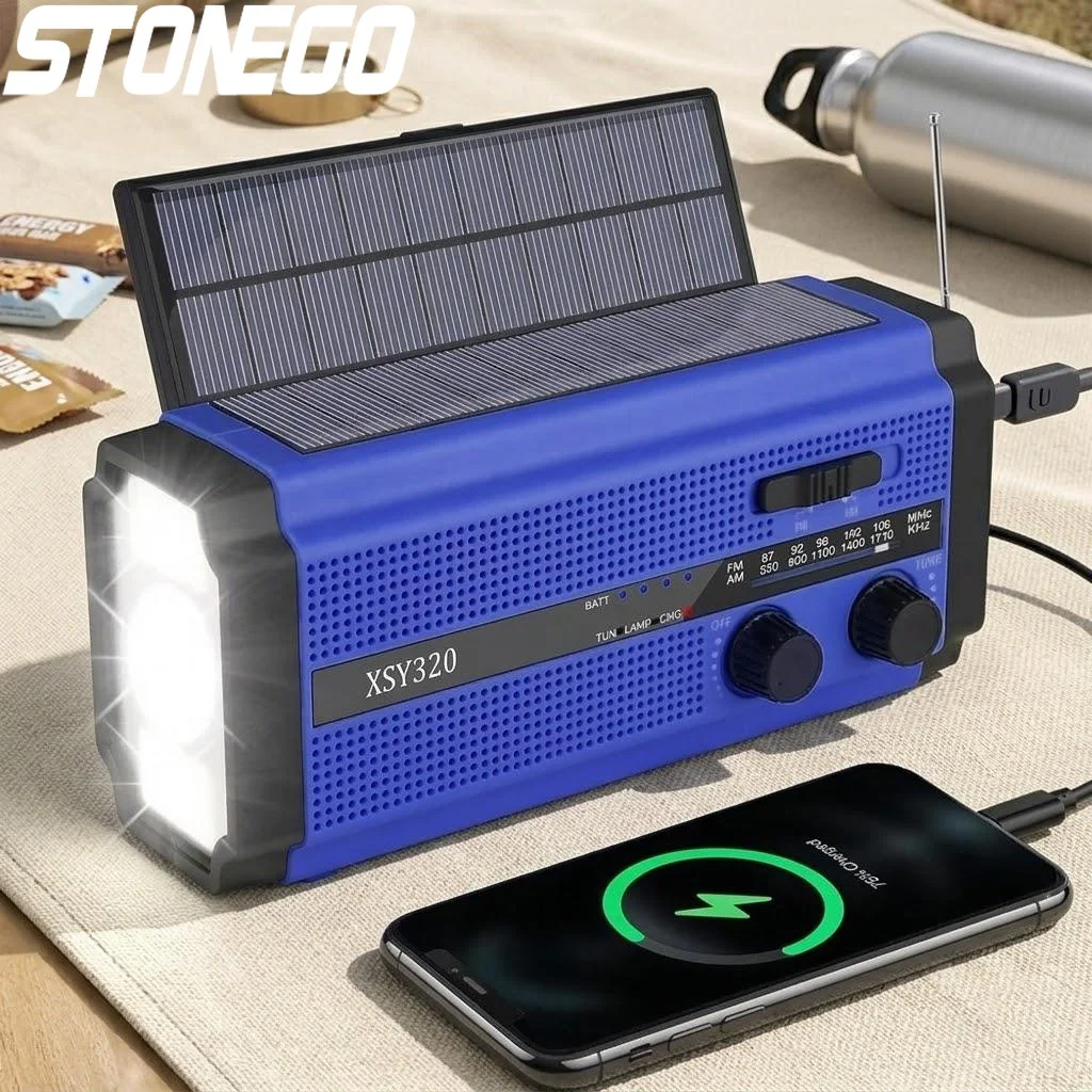 

Портативное AM/FM-радио на солнечной батарее с ручным динамо-генератором, 5000 мАч, LED-фонарь, лампа для чтения, SOS-сигнал для кемпинга, походов и активного отдыха