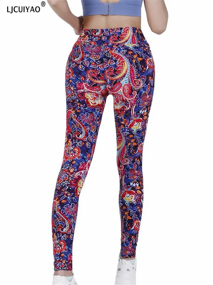 LJCUIYAO – Leggings de Fitness pour femmes, pantalon d'été, de sport, de gymnastique, élastique, Slim, d'entraînement, de course, séchage rapide, taille haute, collants Mujer