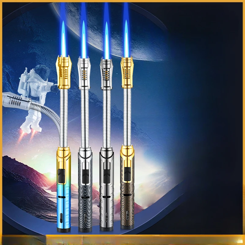 

Новый металлический шланг с прямым синим пламенем, пистолет-распылитель, ветрозащитный сигар, барбекю, уличная кухня, надувная зажигалка, видимое газовое окно