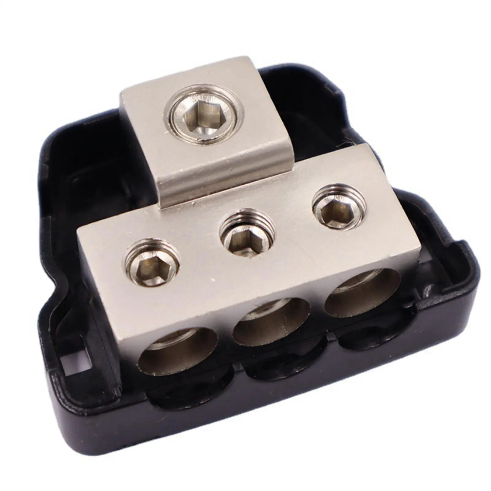 Car Audio Power Distribution Block 3 Way Wire Distribution 1x 0 Gauge AWG in, 3x 4 Gauge AWG Out Fits for Boat Vehicles Auto Car