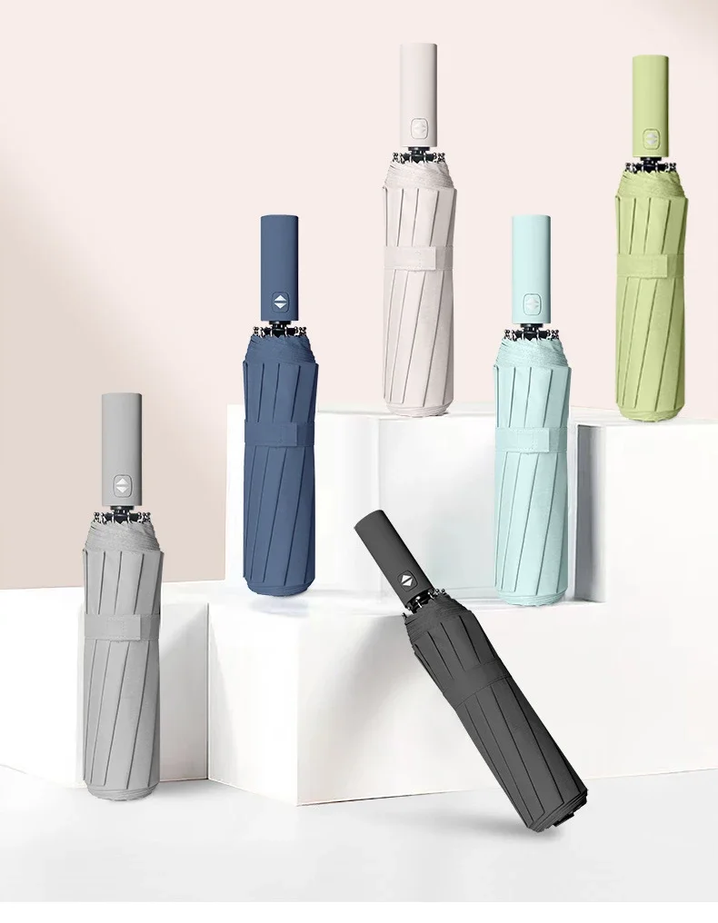 2026/12K Automatic Umbrella with Long Handle Pretty Design and Classic Style for Travel-Polyester Material with Box Included