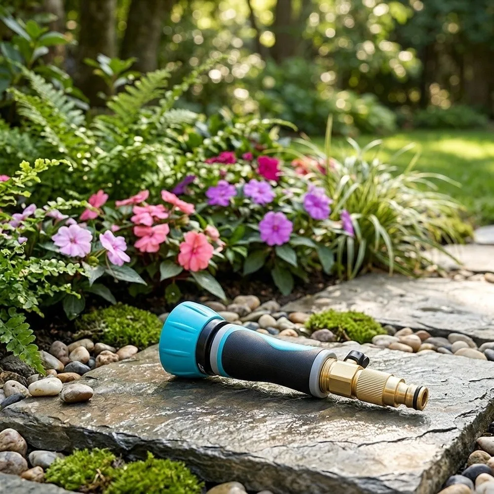 7-Mode Garden Hose Nozzle Heavy-Duty Construction with Rubber Coated Handle for 3/4 Inch Thread 7-Mode Garden Hose