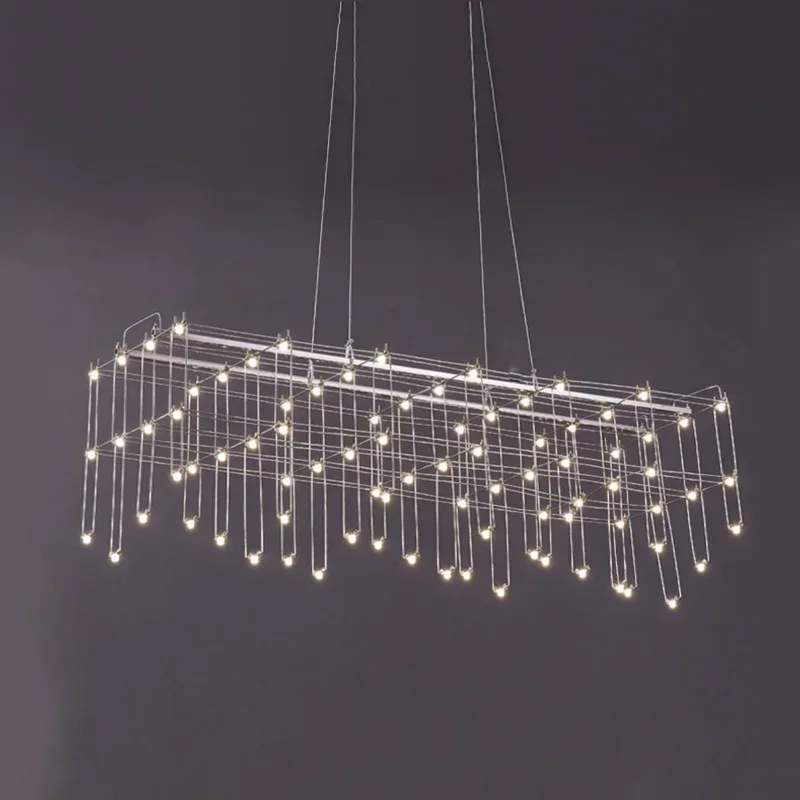 Nordic Creative Rectangular Luminaire Starry Chandelier Minimalist Front Desk Clothing Store Bar  Lighting