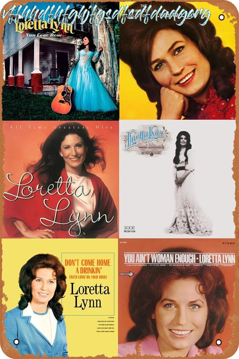 Loretta Lynn Albums Poster Tin Sign Vintage Metal Sign Retro Wall Art Decor 8X12INCH sign