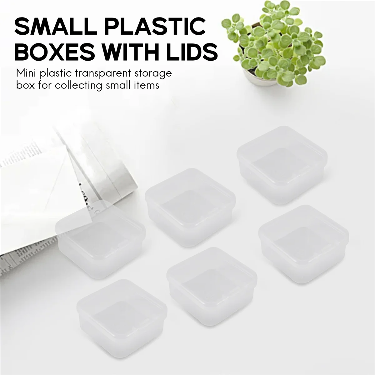 6 Stück Mini Kunststoff durchsichtige Aufbewahrung sbox zum Sammeln von kleinen Gegenständen, Perlen, Schmuck, Visitenkarten