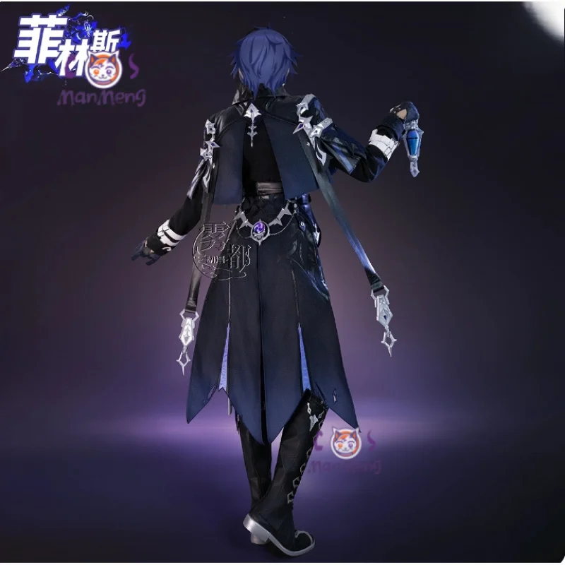 Game Genshin Impac Kyryll Chudomirovich Flins Cosplay Costume Wig shoes coat gloves prop Halloween carnival men full set suit view 3