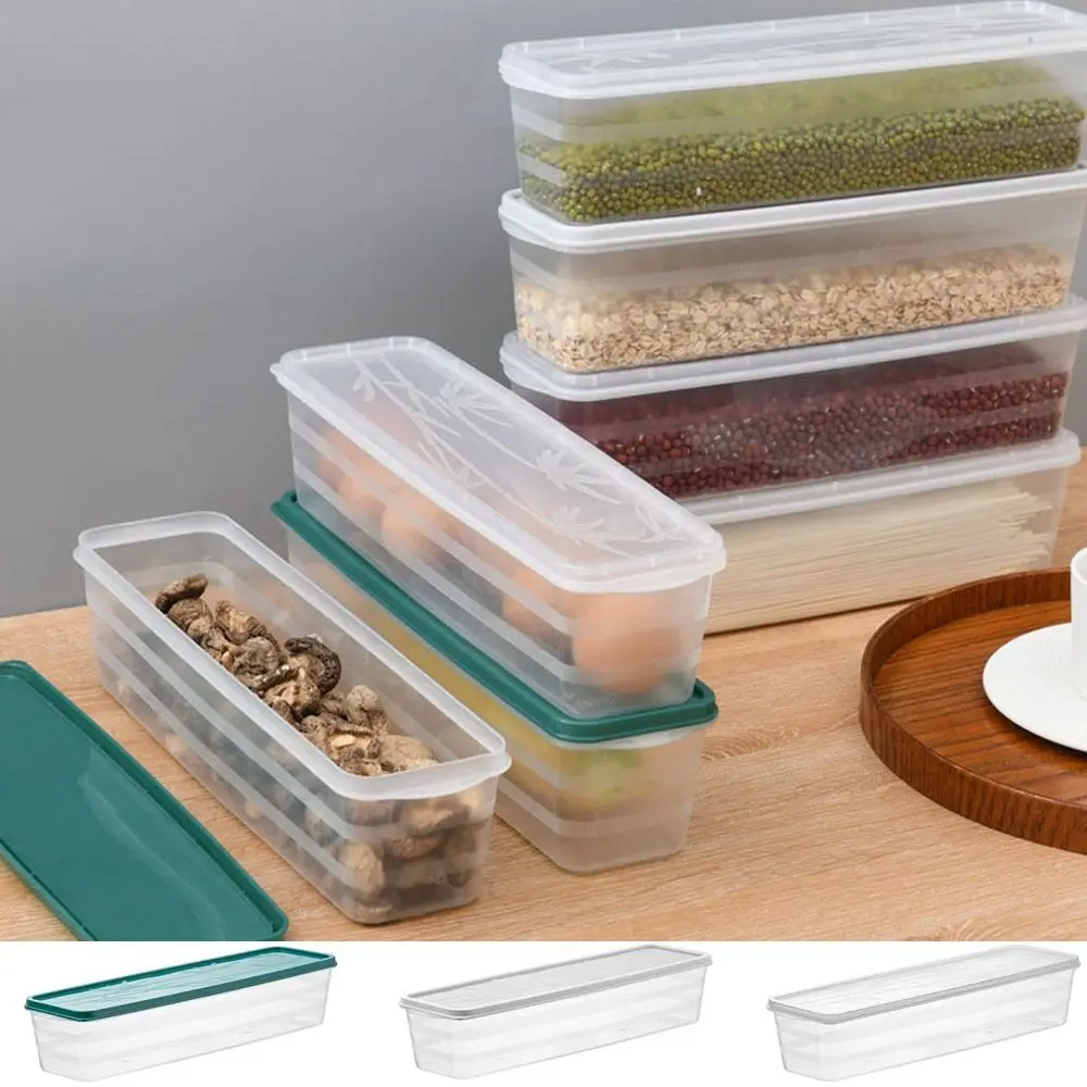 Plastic Noodles Storage Box Rectangular Large Capacity Spaghetti Container Fresh-keeping Sealed Food Storage Container Kitchen