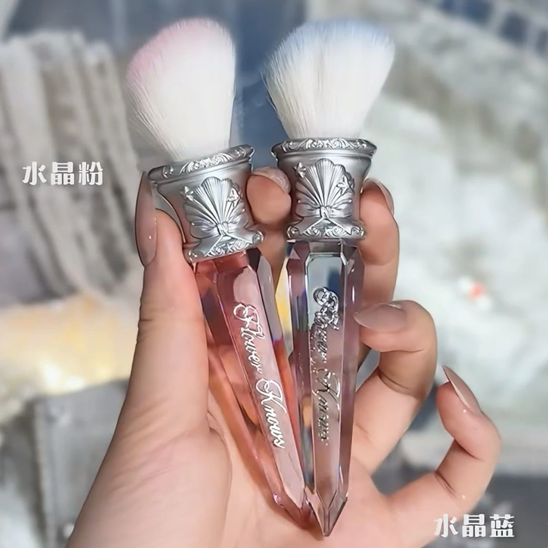 

Flower Knows Shells Jewel Collection Spot Color Brush Pink Blue Blusher Cheek Makeup Brush Tool