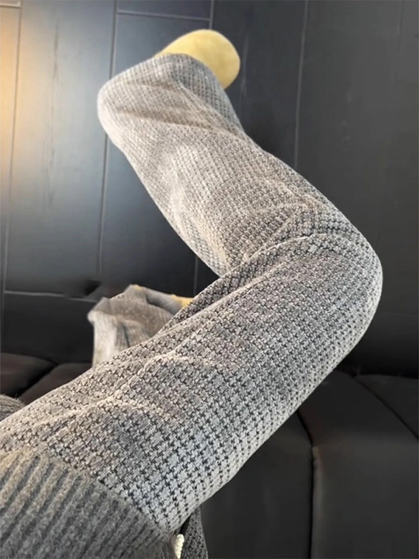 

Мужские повседневные брюки Cleanfit с флисовой подкладкой, прямые, трикотажные, осенне-зимние, в клетку, удобные, свободного кроя