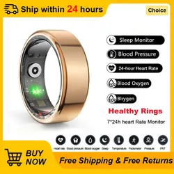 R02 Smart Ring Military Grade Titanium Steel Shell Health Monitoring IP68 & 3ATM Waterproof Multi-Sport Modes Samrtring