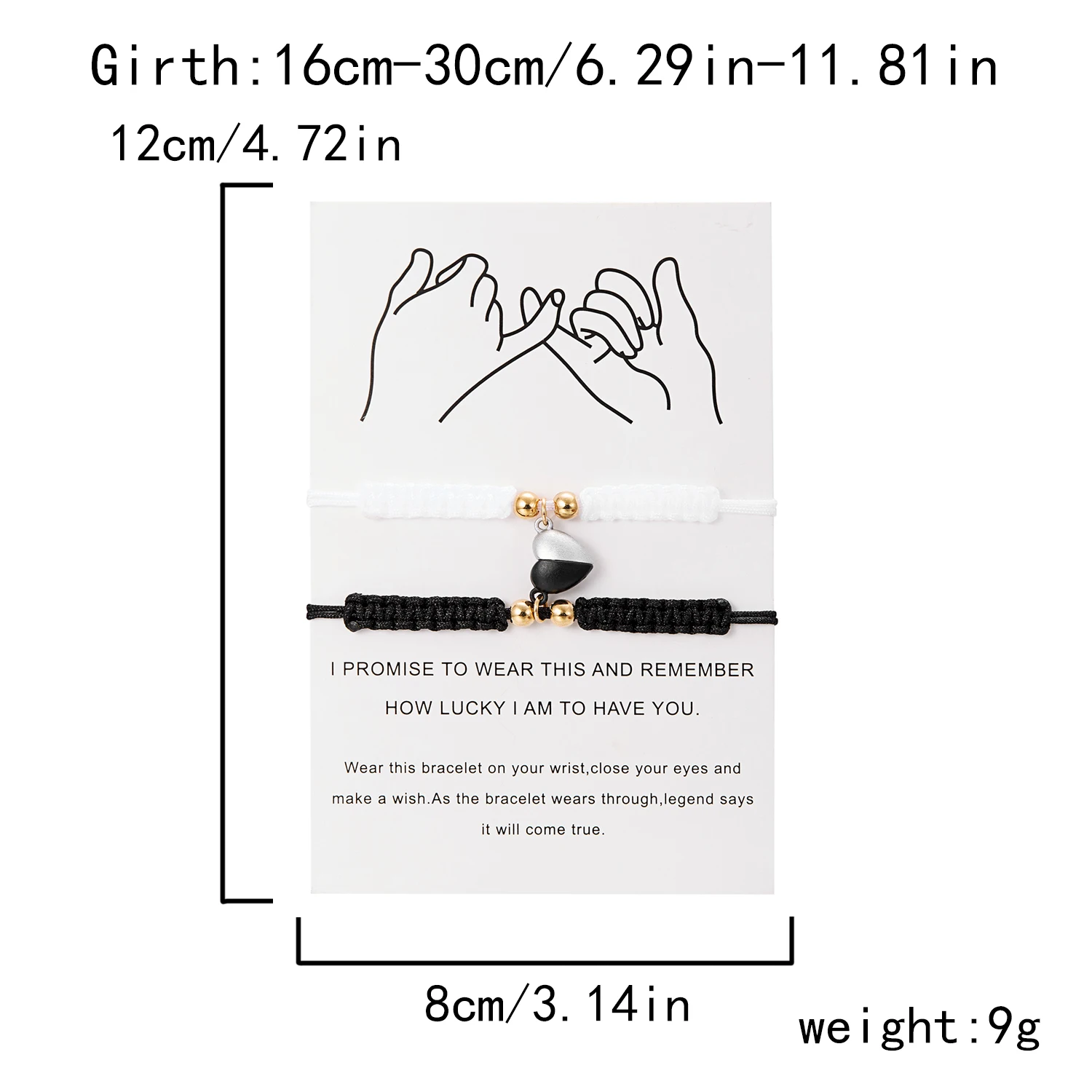 2-teiliges einfaches glückliches rotes Seil-geflochtenes Armband für Damen und Herren, romantisches Herz, magnetisches Paar, passende Armbänder, Freundschaftsschmuck – Detail 17