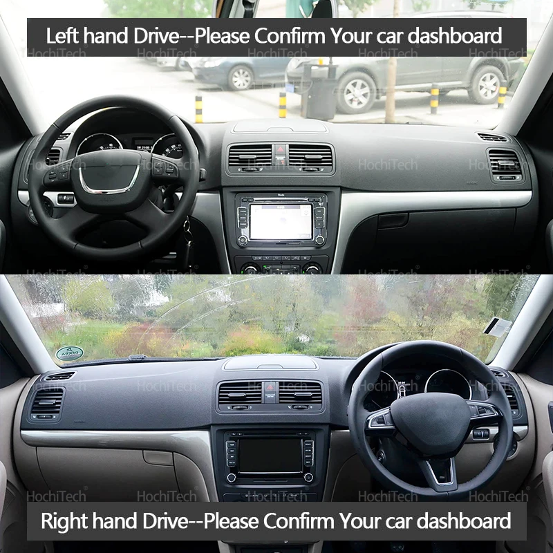 Car Dashboard Cover Protective Pad Dash Board Sunshade Carpet Anti-UV Dashmat for Skoda Yeti 2009 2010 2011 2012 2013-2017