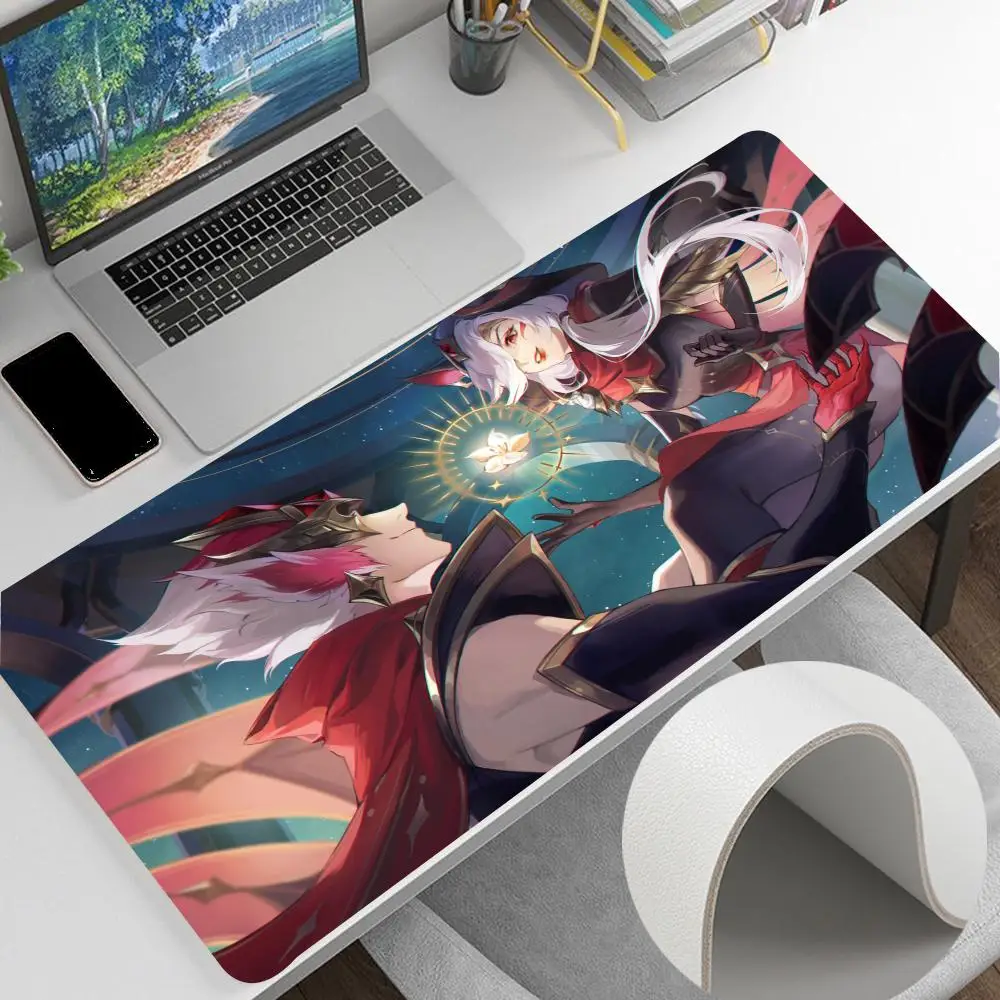 Tapis de souris X-Xayah X-Xerath XinZhao, 600x300mm, grand format, imperméable, en cuir PU, pour bureau et gamer