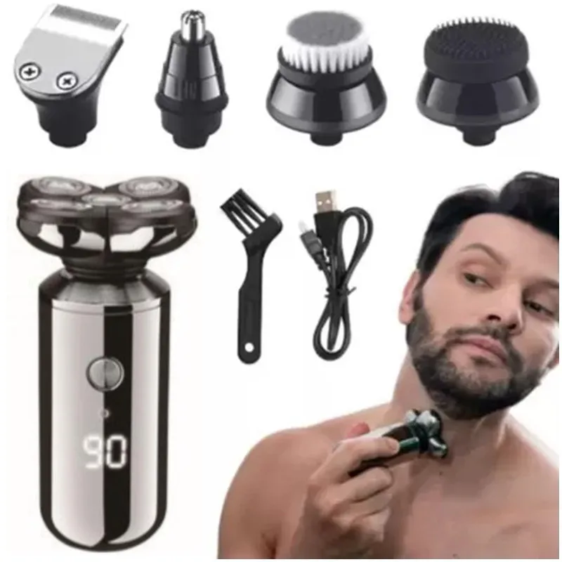 Electric Hair Trimmer with Silicone Exfoliating Brush