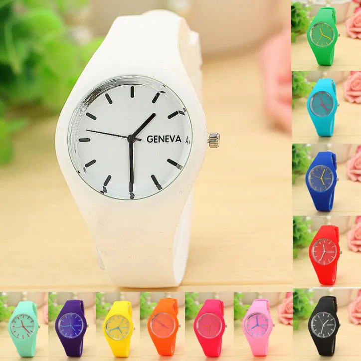 Reloj de silicona de marca de moda para mujer, reloj informal de cuarzo, relojes de vestir para mujer, reloj de pulsera de gelatina para mujer